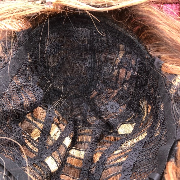 Human hair Wig Brown with highlights main image 4